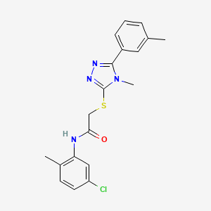 molecular formula C19H19ClN4OS B3534043 N-(5-chloro-2-methylphenyl)-2-{[4-methyl-5-(3-methylphenyl)-4H-1,2,4-triazol-3-yl]sulfanyl}acetamide 