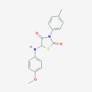 molecular formula C17H16N2O3S B353405 5-(4-Methoxy-phenylamino)-3-p-tolyl-thiazolidine-2,4-dione CAS No. 329325-60-2