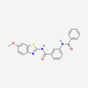 molecular formula C22H17N3O3S B3534112 3-benzamido-N-(6-methoxy-1,3-benzothiazol-2-yl)benzamide CAS No. 600125-97-1