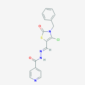 B353418 N-[(E)-(3-benzyl-4-chloro-2-oxo-1,3-thiazol-5-yl)methylideneamino]pyridine-4-carboxamide CAS No. 496798-22-2