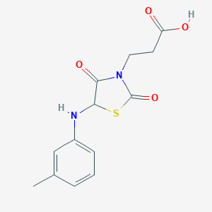 molecular formula C13H14N2O4S B353421 3-(2,4-Dioxo-5-m-tolylamino-thiazolidin-3-yl)-propionic acid CAS No. 1009244-38-5