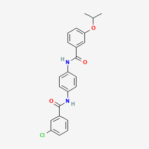 molecular formula C23H21ClN2O3 B3534231 3-chloro-N-{4-[(3-isopropoxybenzoyl)amino]phenyl}benzamide 