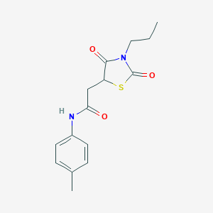 molecular formula C15H18N2O3S B353432 2-(2,4-Dioxo-3-propyl-thiazolidin-5-yl)-N-p-tolyl-acetamide CAS No. 488803-87-8