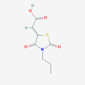 molecular formula C8H9NO4S B353434 (2Z)-(2,4-Dioxo-3-propyl-1,3-thiazolidin-5-ylidene)acetic acid CAS No. 613656-85-2