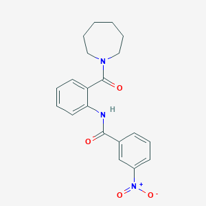 molecular formula C20H21N3O4 B3534345 N-[2-(azepane-1-carbonyl)phenyl]-3-nitrobenzamide 