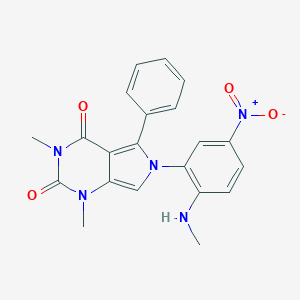 molecular formula C21H19N5O4 B353436 1,3-dimethyl-6-[2-(methylamino)-5-nitrophenyl]-5-phenyl-1H-pyrrolo[3,4-d]pyrimidine-2,4(3H,6H)-dione CAS No. 700350-11-4
