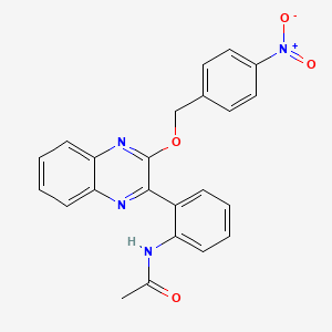 molecular formula C23H18N4O4 B3534363 N-(2-{3-[(4-NITROPHENYL)METHOXY]QUINOXALIN-2-YL}PHENYL)ACETAMIDE 