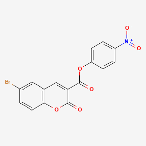 molecular formula C16H8BrNO6 B3534397 4-nitrophenyl 6-bromo-2-oxo-2H-chromene-3-carboxylate 