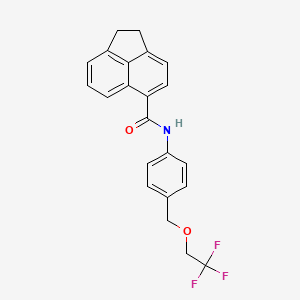 molecular formula C22H18F3NO2 B3534413 N-{4-[(2,2,2-trifluoroethoxy)methyl]phenyl}-1,2-dihydro-5-acenaphthylenecarboxamide 