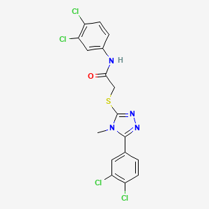 molecular formula C17H12Cl4N4OS B3534434 N-(3,4-dichlorophenyl)-2-{[5-(3,4-dichlorophenyl)-4-methyl-4H-1,2,4-triazol-3-yl]sulfanyl}acetamide 