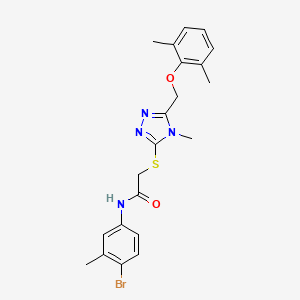 molecular formula C21H23BrN4O2S B3534457 N-(4-bromo-3-methylphenyl)-2-({5-[(2,6-dimethylphenoxy)methyl]-4-methyl-4H-1,2,4-triazol-3-yl}sulfanyl)acetamide 
