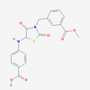 molecular formula C19H16N2O6S B353447 4-({3-[3-(Methoxycarbonyl)benzyl]-2,4-dioxo-1,3-thiazolidin-5-yl}amino)benzoic acid CAS No. 1009768-20-0
