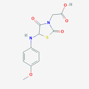 molecular formula C12H12N2O5S B353448 2-(5-((4-Methoxyphenyl)amino)-2,4-dioxothiazolidin-3-yl)acetic acid CAS No. 1008670-73-2