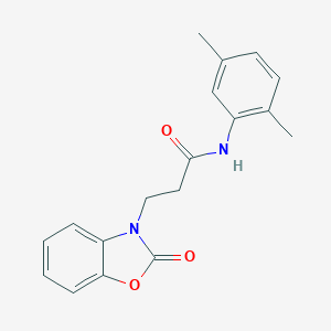 molecular formula C18H18N2O3 B353451 N-(2,5-dimethylphenyl)-3-(2-oxo-1,3-benzoxazol-3(2H)-yl)propanamide CAS No. 827001-36-5