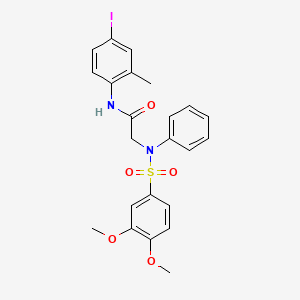 molecular formula C23H23IN2O5S B3534514 N~2~-[(3,4-dimethoxyphenyl)sulfonyl]-N-(4-iodo-2-methylphenyl)-N~2~-phenylglycinamide 
