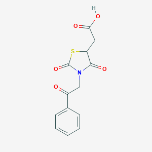molecular formula C13H11NO5S B353452 [2,4-Dioxo-3-(2-oxo-2-phenylethyl)-1,3-thiazolidin-5-yl]acetic acid CAS No. 871480-77-2