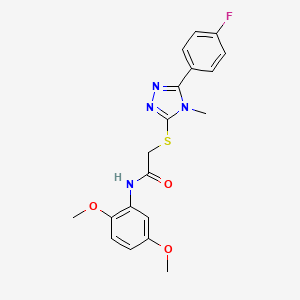 molecular formula C19H19FN4O3S B3534600 N-(2,5-dimethoxyphenyl)-2-{[5-(4-fluorophenyl)-4-methyl-4H-1,2,4-triazol-3-yl]sulfanyl}acetamide 