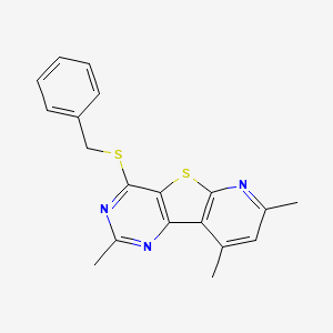 molecular formula C19H17N3S2 B3534641 6-benzylsulfanyl-4,11,13-trimethyl-8-thia-3,5,10-triazatricyclo[7.4.0.02,7]trideca-1(9),2(7),3,5,10,12-hexaene 