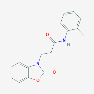 molecular formula C17H16N2O3 B353468 N-(2-methylphenyl)-3-(2-oxo-1,3-benzoxazol-3(2H)-yl)propanamide 