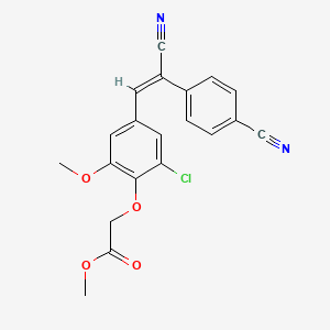 molecular formula C20H15ClN2O4 B3534804 methyl 2-[2-chloro-4-[(E)-2-cyano-2-(4-cyanophenyl)ethenyl]-6-methoxyphenoxy]acetate 