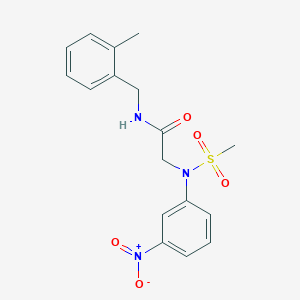 molecular formula C17H19N3O5S B3534807 N-[(2-methylphenyl)methyl]-2-(N-methylsulfonyl-3-nitroanilino)acetamide 