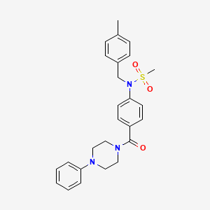 molecular formula C26H29N3O3S B3534849 N-(4-methylbenzyl)-N-{4-[(4-phenylpiperazin-1-yl)carbonyl]phenyl}methanesulfonamide 