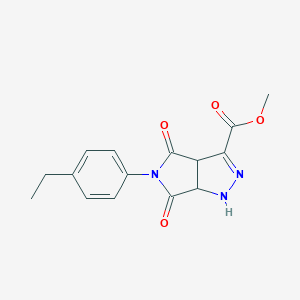 molecular formula C15H15N3O4 B353486 Methyl 5-(4-ethylphenyl)-4,6-dioxo-1,3a,4,5,6,6a-hexahydropyrrolo[3,4-c]pyrazole-3-carboxylate CAS No. 956206-10-3