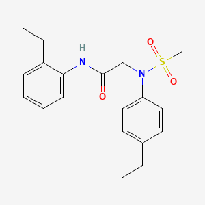 molecular formula C19H24N2O3S B3534907 N-(2-ethylphenyl)-N~2~-(4-ethylphenyl)-N~2~-(methylsulfonyl)glycinamide 