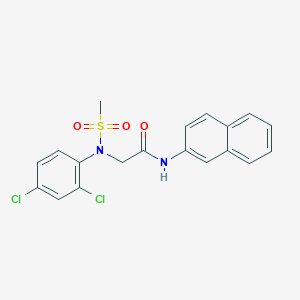 molecular formula C19H16Cl2N2O3S B3534912 N~2~-(2,4-dichlorophenyl)-N~2~-(methylsulfonyl)-N~1~-2-naphthylglycinamide 