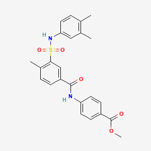 molecular formula C24H24N2O5S B3534919 methyl 4-[(3-{[(3,4-dimethylphenyl)amino]sulfonyl}-4-methylbenzoyl)amino]benzoate 