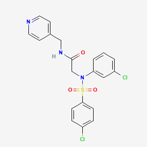 molecular formula C20H17Cl2N3O3S B3534935 N~2~-(3-chlorophenyl)-N~2~-[(4-chlorophenyl)sulfonyl]-N-(pyridin-4-ylmethyl)glycinamide 