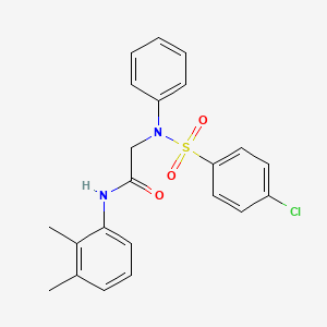 molecular formula C22H21ClN2O3S B3534963 N~2~-[(4-chlorophenyl)sulfonyl]-N-(2,3-dimethylphenyl)-N~2~-phenylglycinamide 