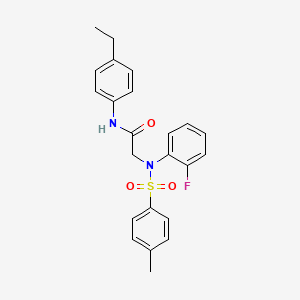molecular formula C23H23FN2O3S B3534968 N~1~-(4-ethylphenyl)-N~2~-(2-fluorophenyl)-N~2~-[(4-methylphenyl)sulfonyl]glycinamide 