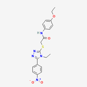 molecular formula C20H21N5O4S B3535069 N-(4-ethoxyphenyl)-2-{[4-ethyl-5-(4-nitrophenyl)-4H-1,2,4-triazol-3-yl]sulfanyl}acetamide 