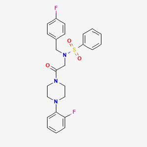 molecular formula C25H25F2N3O3S B3535073 N-(4-fluorobenzyl)-N-{2-[4-(2-fluorophenyl)-1-piperazinyl]-2-oxoethyl}benzenesulfonamide 
