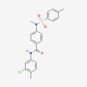 molecular formula C22H21ClN2O3S B3535085 N-(3-chloro-4-methylphenyl)-4-{methyl[(4-methylphenyl)sulfonyl]amino}benzamide 