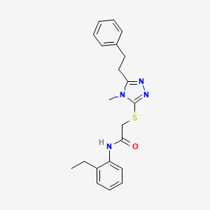 molecular formula C21H24N4OS B3535094 N-(2-ethylphenyl)-2-{[4-methyl-5-(2-phenylethyl)-4H-1,2,4-triazol-3-yl]thio}acetamide 