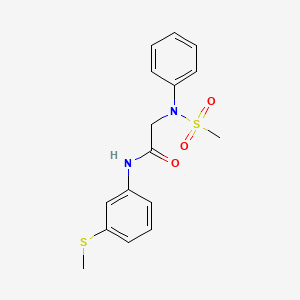 molecular formula C16H18N2O3S2 B3535098 N~2~-(methylsulfonyl)-N~1~-[3-(methylthio)phenyl]-N~2~-phenylglycinamide 