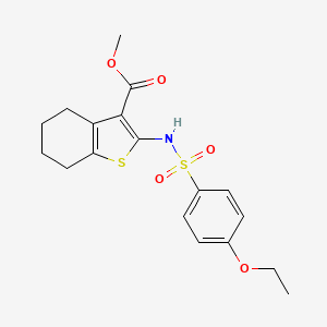 molecular formula C18H21NO5S2 B3535105 methyl 2-{[(4-ethoxyphenyl)sulfonyl]amino}-4,5,6,7-tetrahydro-1-benzothiophene-3-carboxylate 