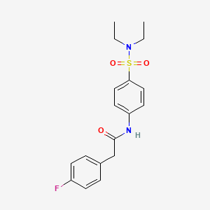 molecular formula C18H21FN2O3S B3535121 N-[4-(diethylsulfamoyl)phenyl]-2-(4-fluorophenyl)acetamide 