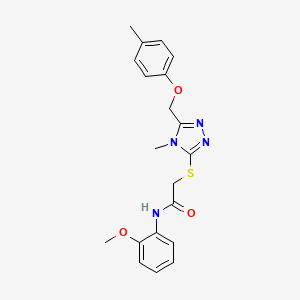 molecular formula C20H22N4O3S B3535161 N-(2-methoxyphenyl)-2-({4-methyl-5-[(4-methylphenoxy)methyl]-4H-1,2,4-triazol-3-yl}sulfanyl)acetamide 