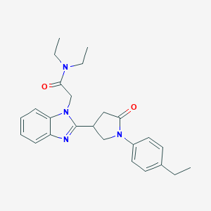 molecular formula C25H30N4O2 B353519 N,N-diethyl-2-[2-[1-(4-ethylphenyl)-5-oxopyrrolidin-3-yl]benzimidazol-1-yl]acetamide CAS No. 942863-44-7