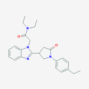 N,N-diethyl-2-{2-[1-(4-ethylphenyl)-5-oxopyrrolidin-3-yl]benzimidazolyl}acetam ide