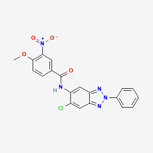 molecular formula C20H14ClN5O4 B3535206 N-(6-chloro-2-phenyl-2H-1,2,3-benzotriazol-5-yl)-4-methoxy-3-nitrobenzamide 