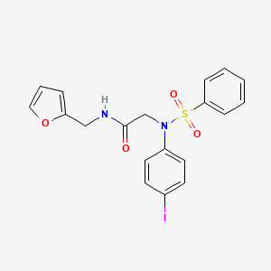molecular formula C19H17IN2O4S B3535222 N~1~-(2-furylmethyl)-N~2~-(4-iodophenyl)-N~2~-(phenylsulfonyl)glycinamide 