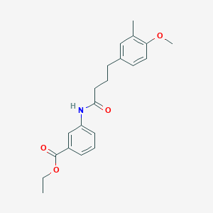 molecular formula C21H25NO4 B3535242 ethyl 3-{[4-(4-methoxy-3-methylphenyl)butanoyl]amino}benzoate 