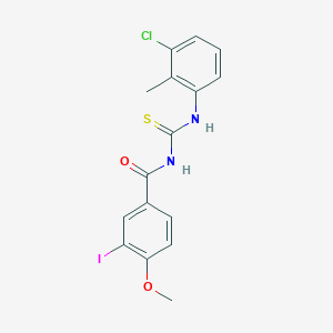 molecular formula C16H14ClIN2O2S B3535507 N-[(3-chloro-2-methylphenyl)carbamothioyl]-3-iodo-4-methoxybenzamide 
