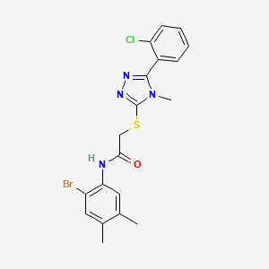 molecular formula C19H18BrClN4OS B3535542 N-(2-bromo-4,5-dimethylphenyl)-2-{[5-(2-chlorophenyl)-4-methyl-4H-1,2,4-triazol-3-yl]sulfanyl}acetamide 