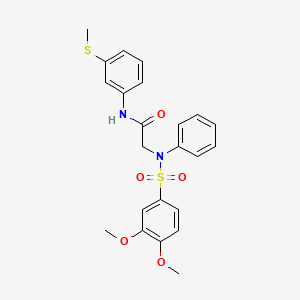 molecular formula C23H24N2O5S2 B3535544 N~2~-[(3,4-dimethoxyphenyl)sulfonyl]-N~1~-[3-(methylthio)phenyl]-N~2~-phenylglycinamide 