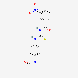 molecular formula C17H16N4O4S B3535549 N-[({4-[acetyl(methyl)amino]phenyl}amino)carbonothioyl]-3-nitrobenzamide 